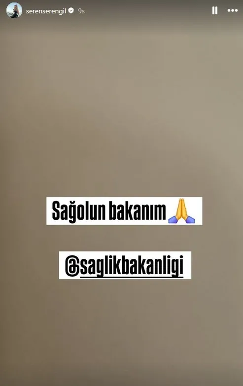 Seren Serengil’den Sağlık Bakanı’na Teşekkür2