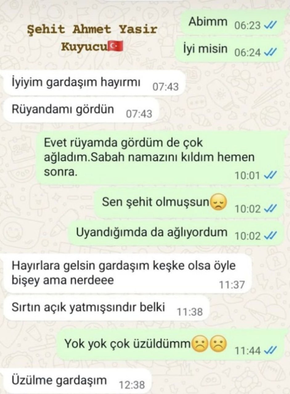 Şhidin Kardeşiyle Mesajlaşması