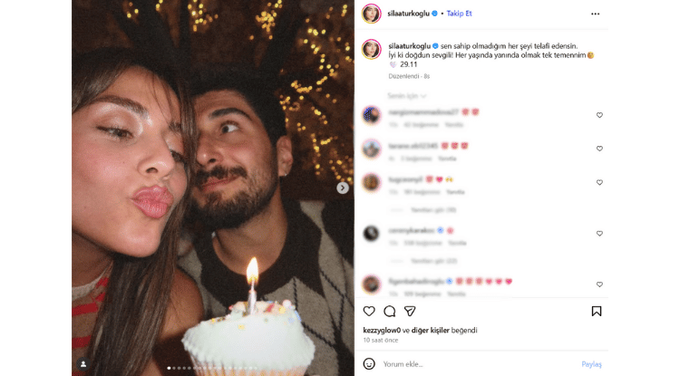 Sıla Türkoğlu’ndan Sevgilisine Romantik Mesaj