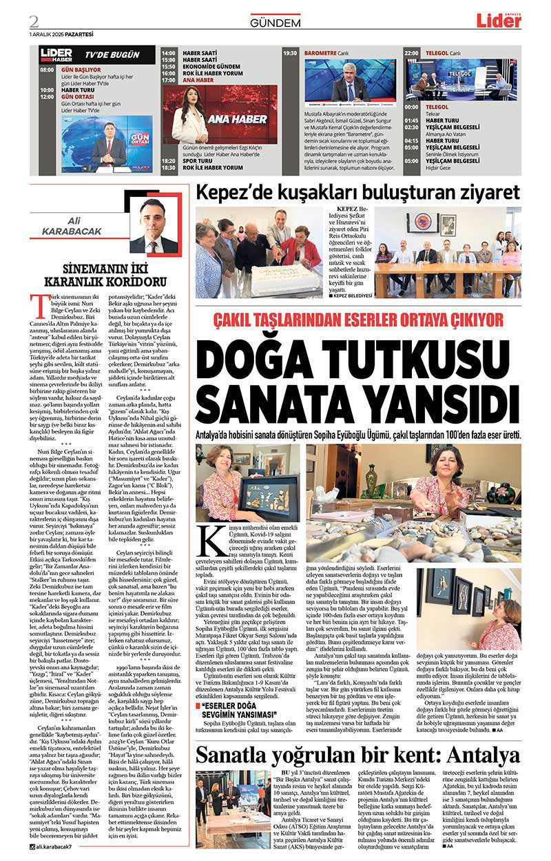 1 A R A L I K 2025 L İ D E R G A Z E T E A N T A L Y A 2