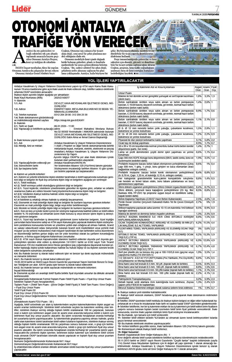 11 A R A L I K 2025 L İ D E R G A Z E T E A N T A L Y A 7