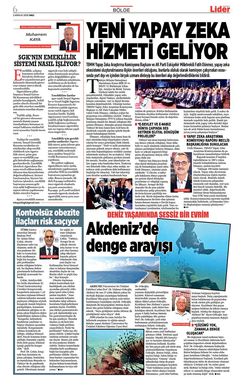 2 A R A L I K 2025 L İ D E R G A Z E T E A N T A L Y A 6