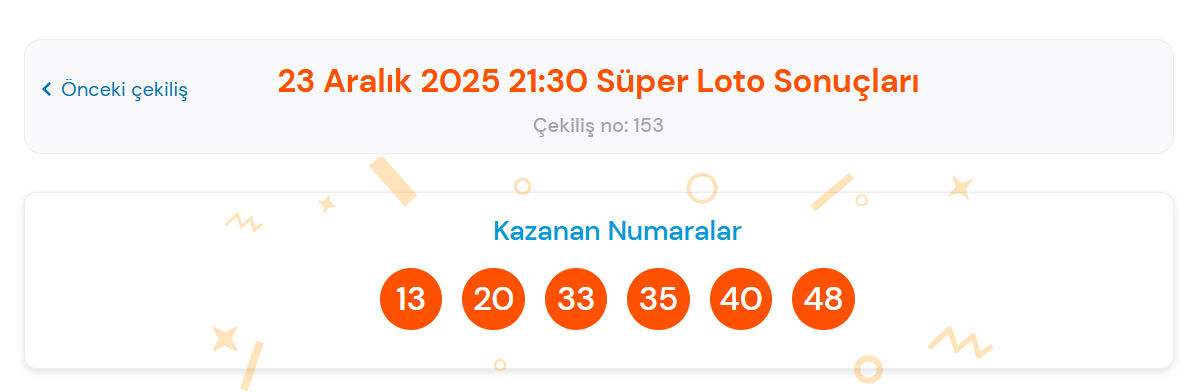 23 Aralik Super Loto