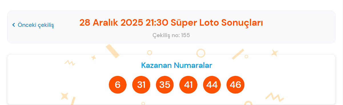 28 Aralik Super Loto