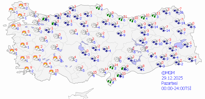 30 Aralık Hava Durumu