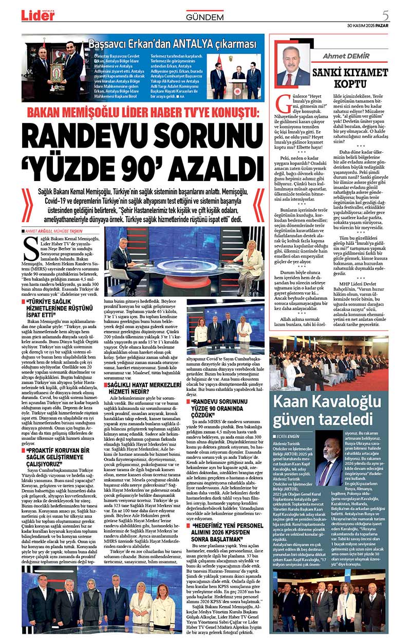 30 K A S I M 2025 L İ D E R G A Z E T E A N T A L Y A 5