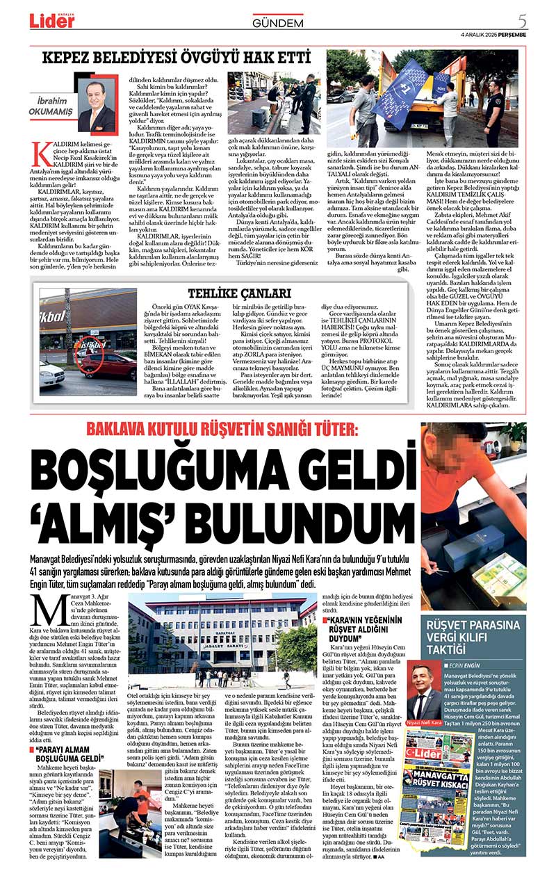 4 A R A L I K 2025 L İ D E R G A Z E T E A N T A L Y A 5