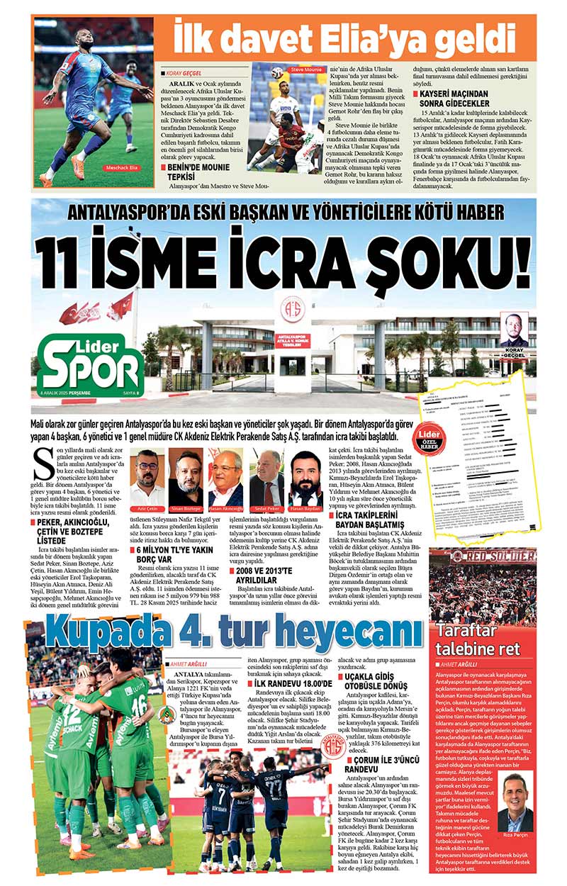 4 A R A L I K 2025 L İ D E R G A Z E T E A N T A L Y A 8