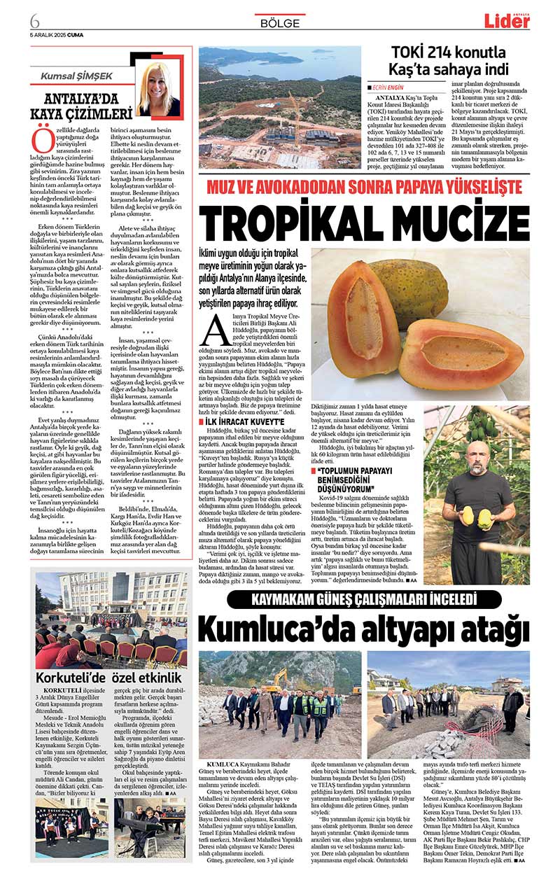 5 A R A L I K 2025 L İ D E R G A Z E T E A N T A L Y A 6