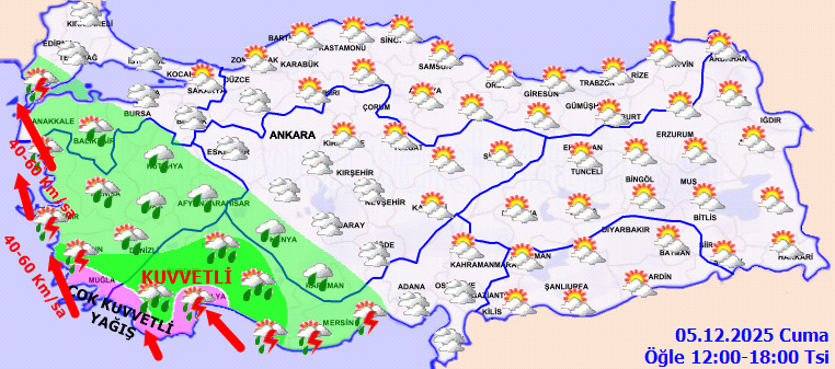 5 Aralık Detaylı Hava Durumu