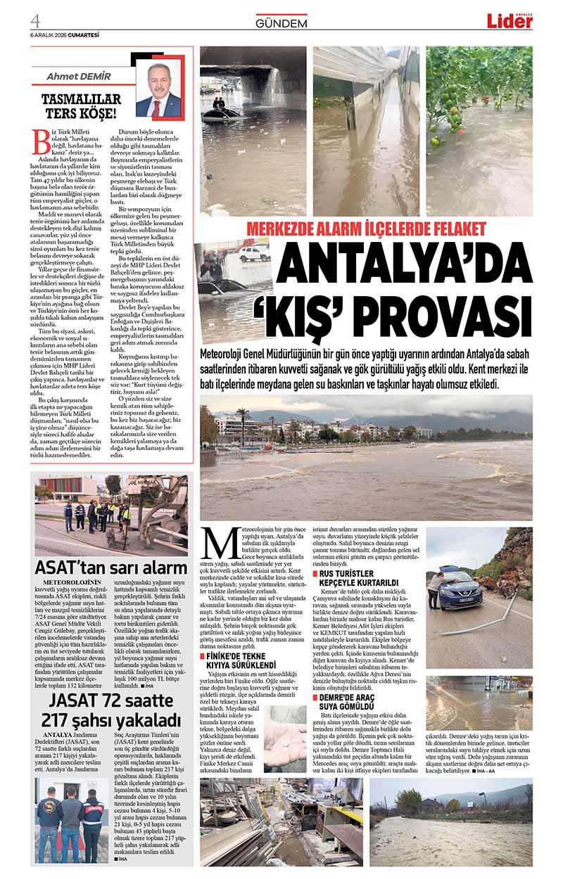 6 A R A L I K 2025 L İ D E R G A Z E T E A N T A L Y A 4