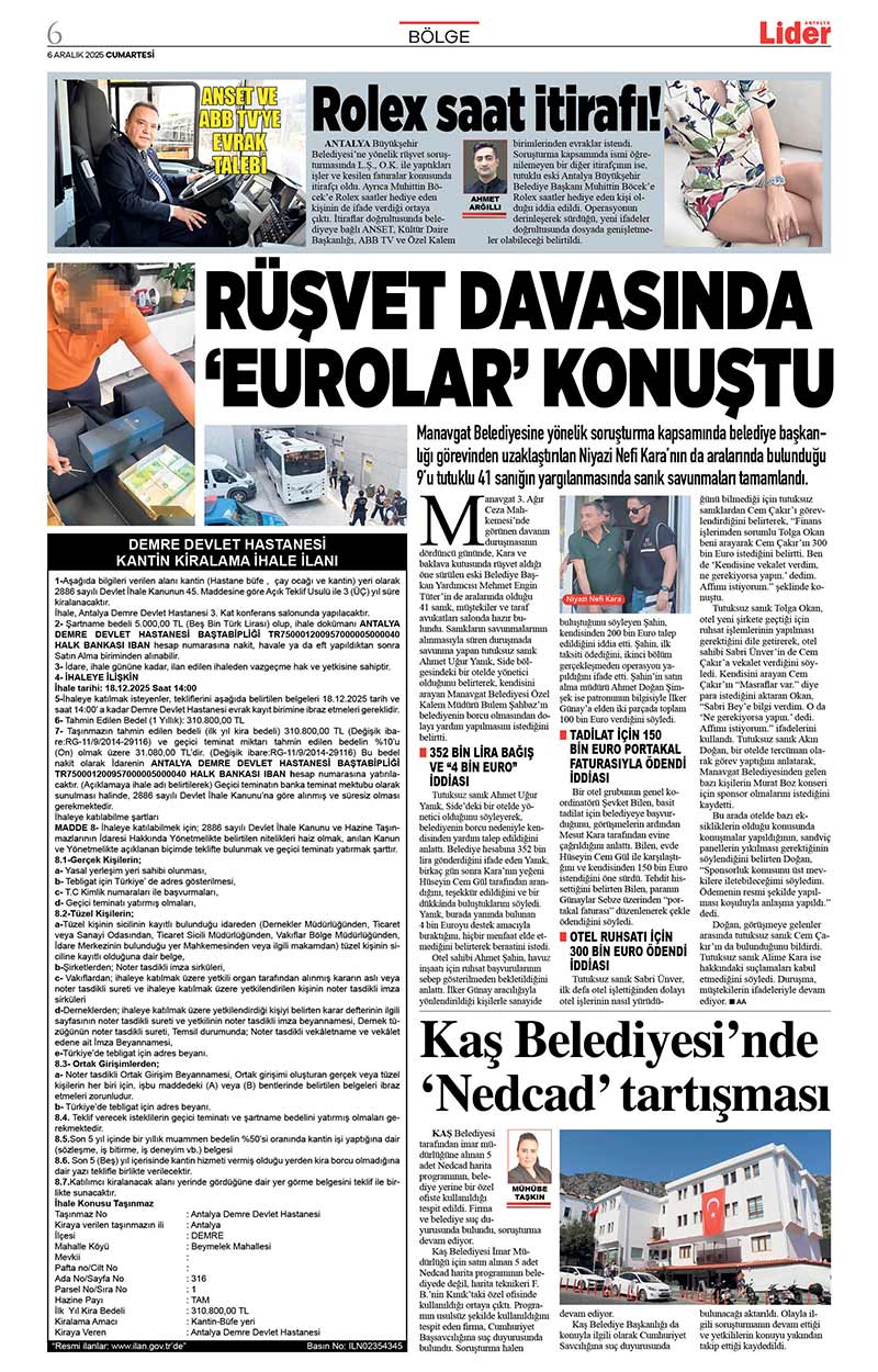 6 A R A L I K 2025 L İ D E R G A Z E T E A N T A L Y A 6