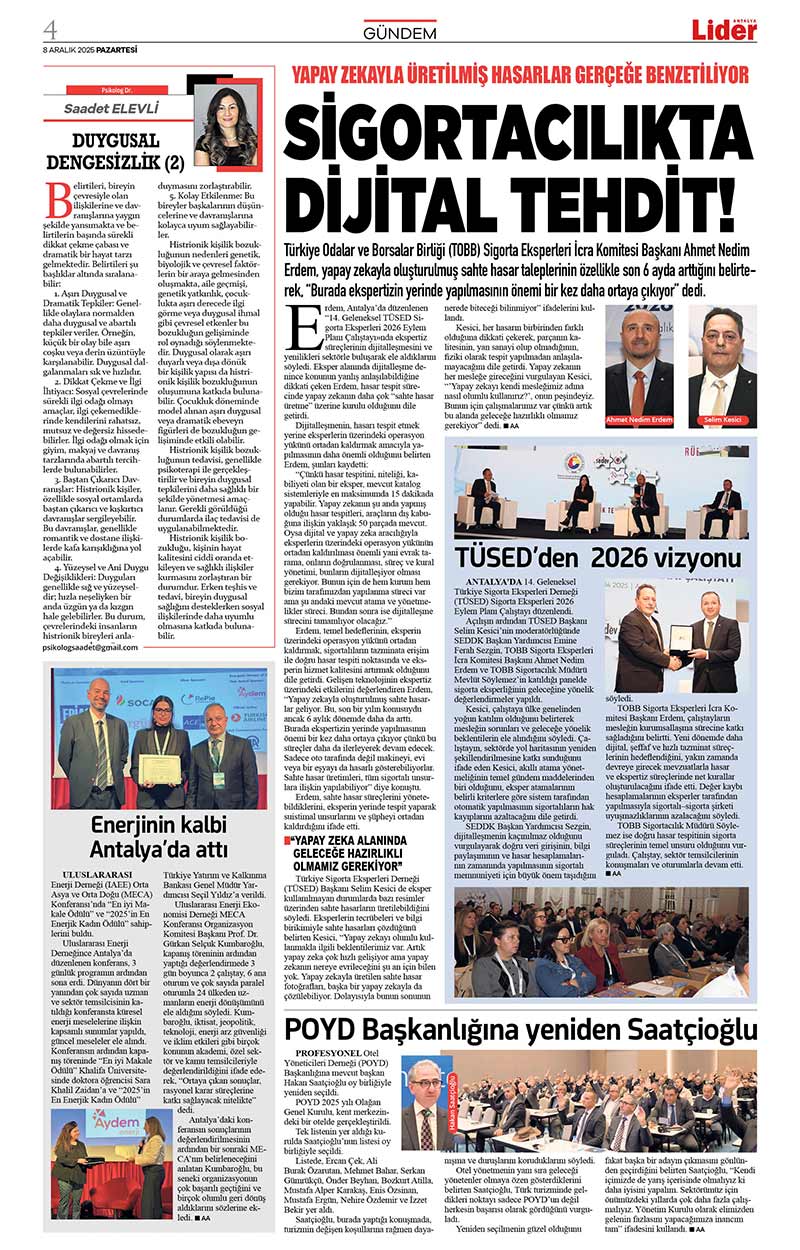 8 A R A L I K 2025 L İ D E R G A Z E T E A N T A L Y A 4