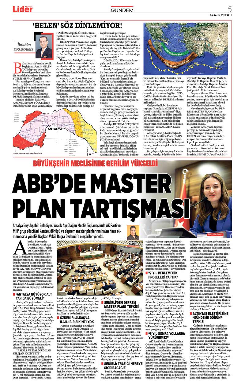 9 A R A L I K 2025 L İ D E R G A Z E T E A N T A L Y A 5