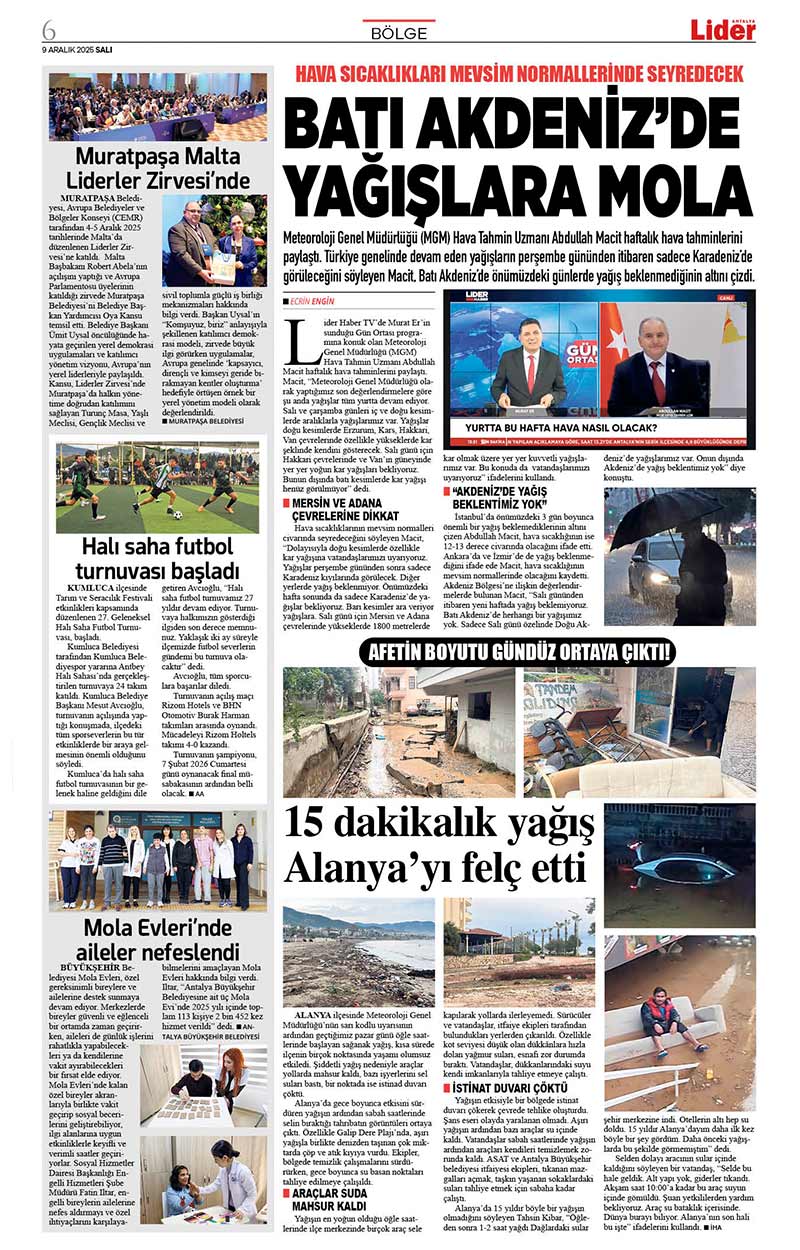 9 A R A L I K 2025 L İ D E R G A Z E T E A N T A L Y A 6