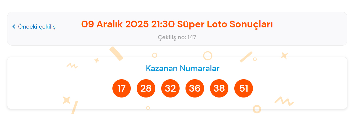 9 Aralik Super Loto