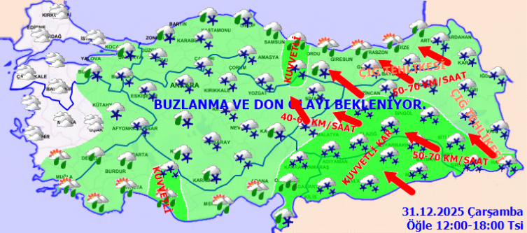 Kuvvetli Kar, Fırtına Ve Buzlanma Bekleniyor