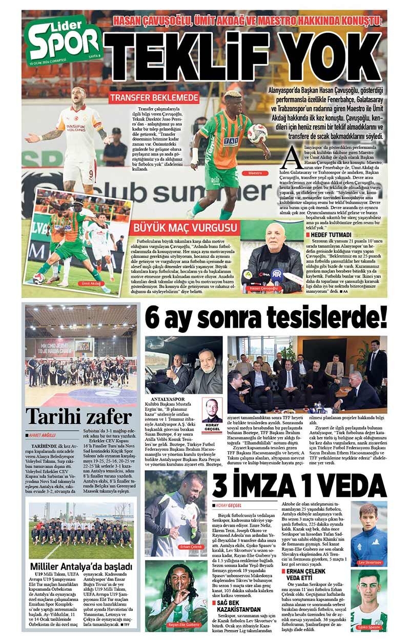10 O C A K 2026 L İ D E R G A Z E T E A N T A L Y A 8