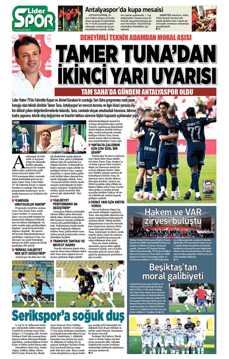 11 O C A K 2026 L İ D E R G A Z E T E A N T A L Y A 8