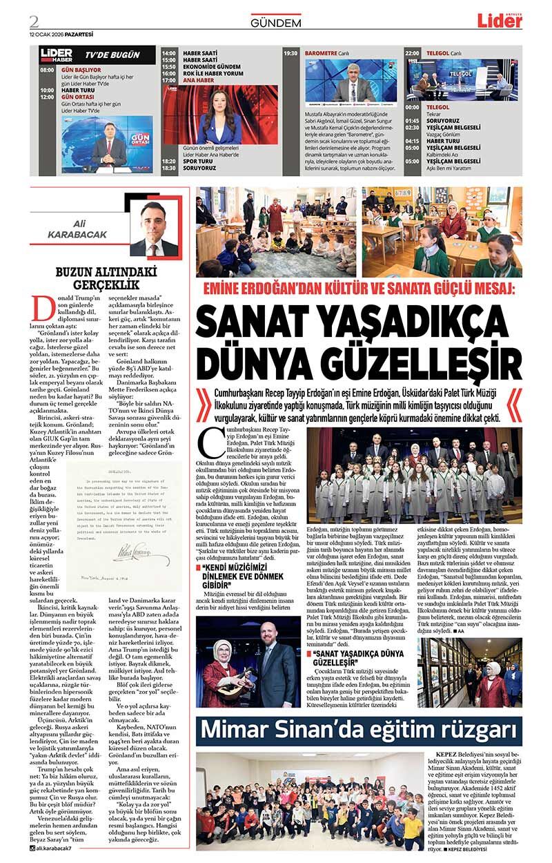 12 O C A K 2026 L İ D E R G A Z E T E A N T A L Y A 2