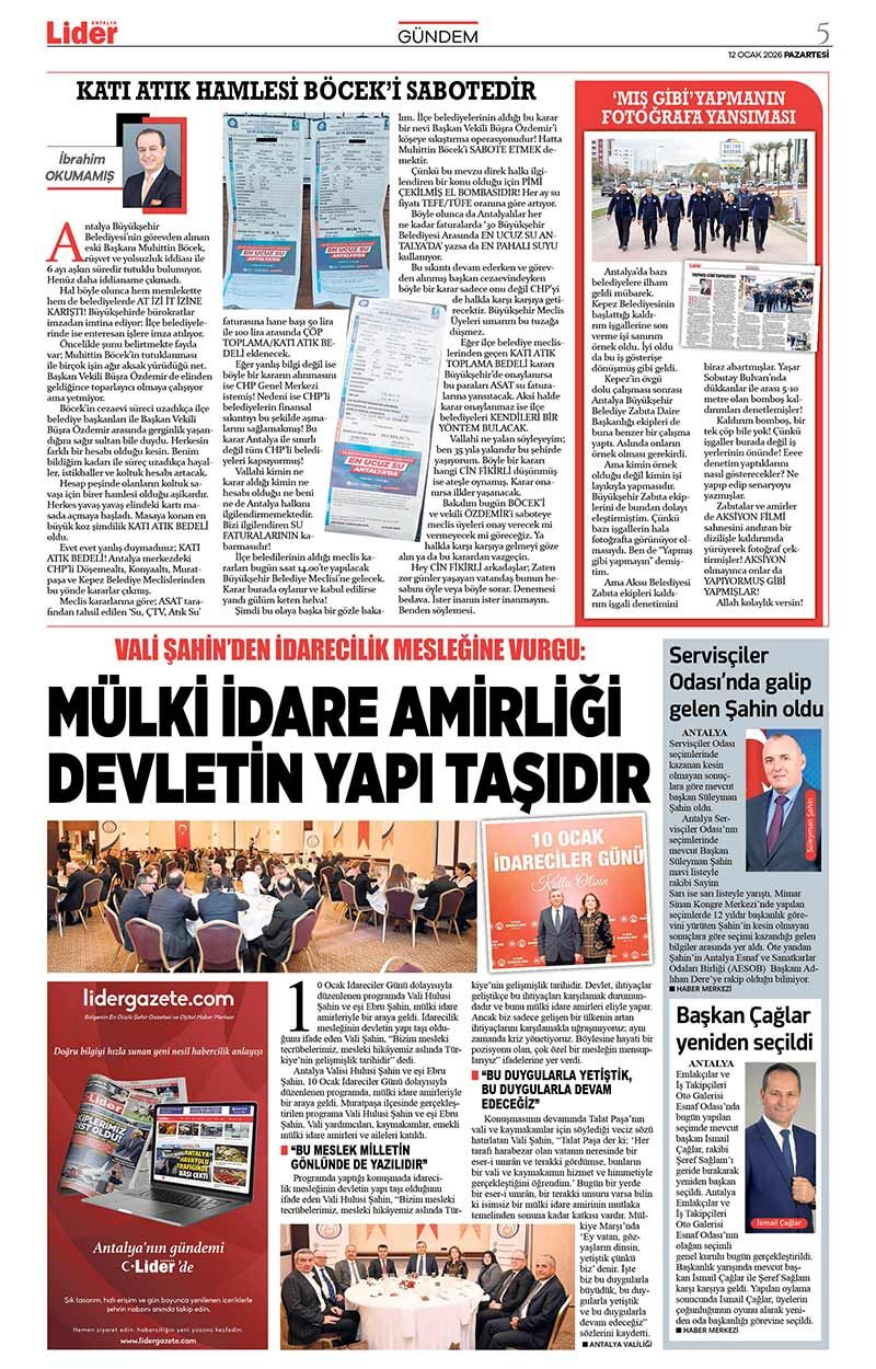 12 O C A K 2026 L İ D E R G A Z E T E A N T A L Y A 5