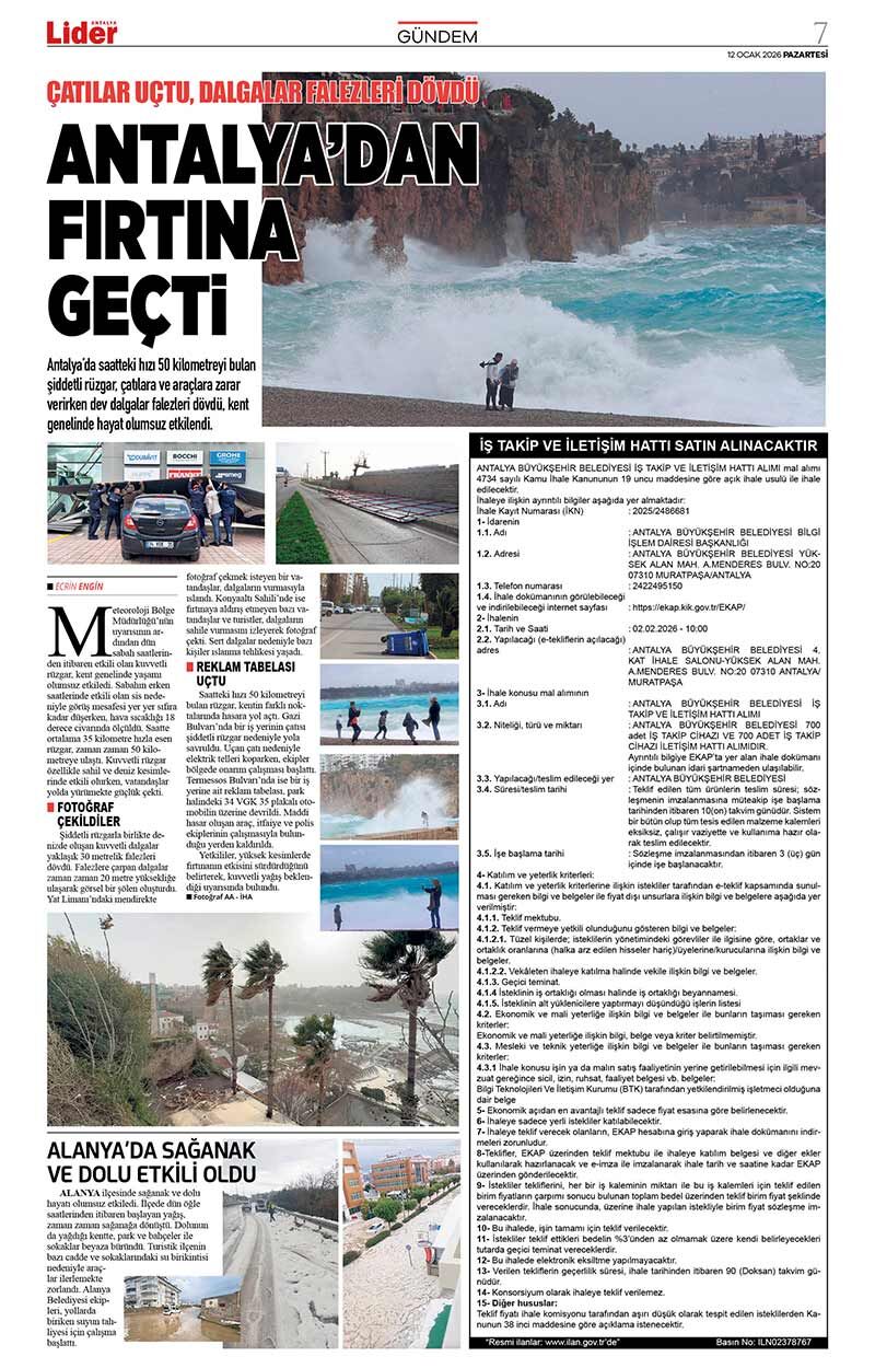 12 O C A K 2026 L İ D E R G A Z E T E A N T A L Y A 7