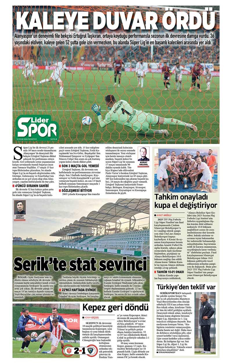 12 O C A K 2026 L İ D E R G A Z E T E A N T A L Y A 8