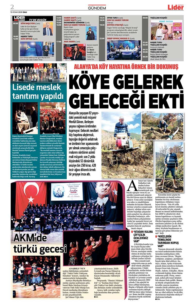 13 O C A K 2026 L İ D E R G A Z E T E A N T A L Y A 2