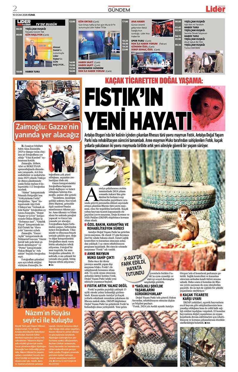 16 O C A K 2026 L İ D E R G A Z E T E A N T A L Y A 2