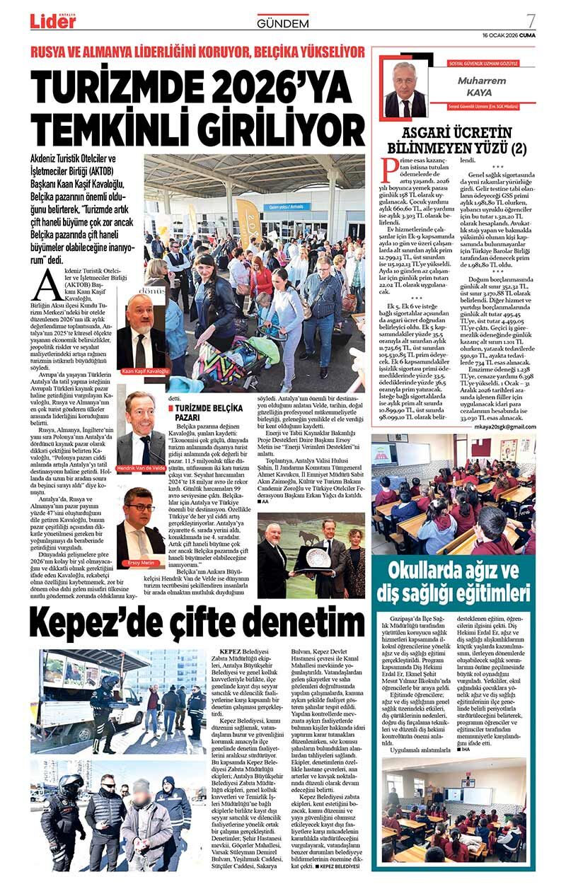 16 O C A K 2026 L İ D E R G A Z E T E A N T A L Y A 7