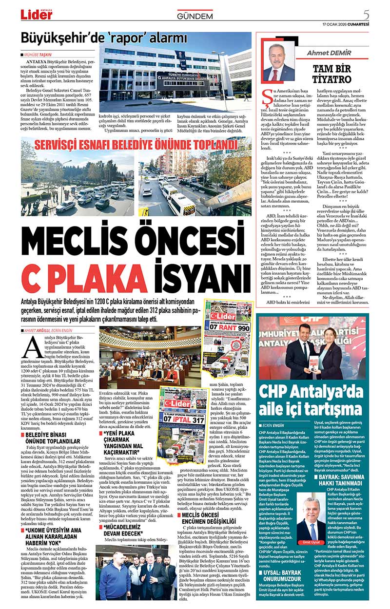 17 O C A K 2026 L İ D E R G A Z E T E A N T A L Y A 5