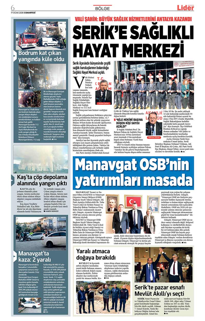 17 O C A K 2026 L İ D E R G A Z E T E A N T A L Y A 6