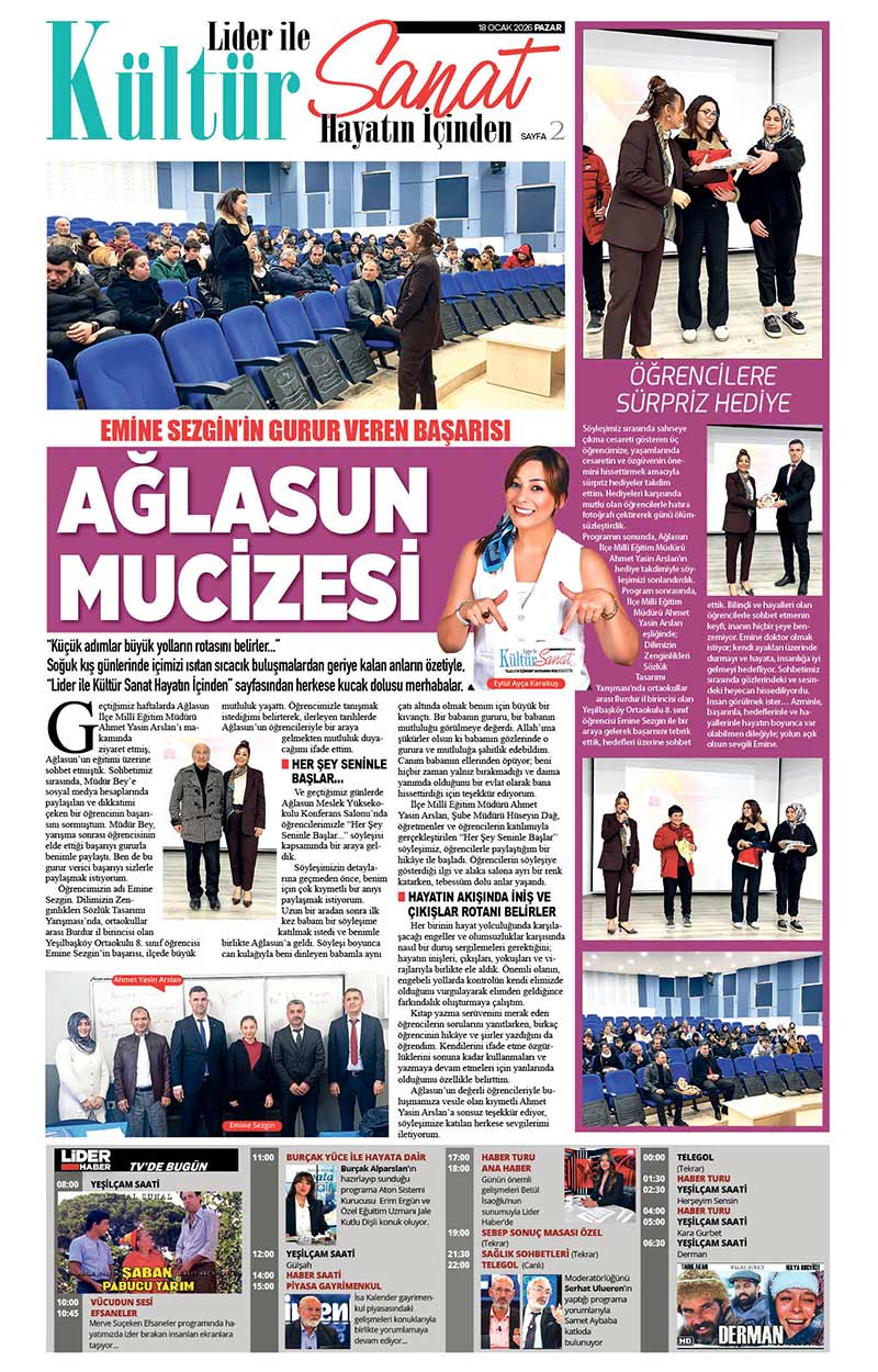 18 O C A K 2026 L İ D E R G A Z E T E A N T A L Y A 2