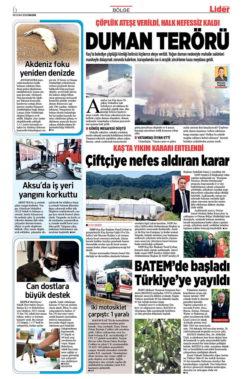 18 O C A K 2026 L İ D E R G A Z E T E A N T A L Y A 6