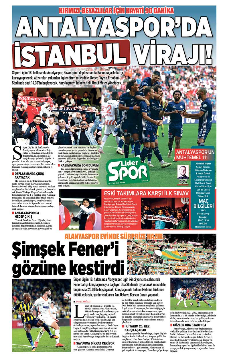 18 O C A K 2026 L İ D E R G A Z E T E A N T A L Y A 8