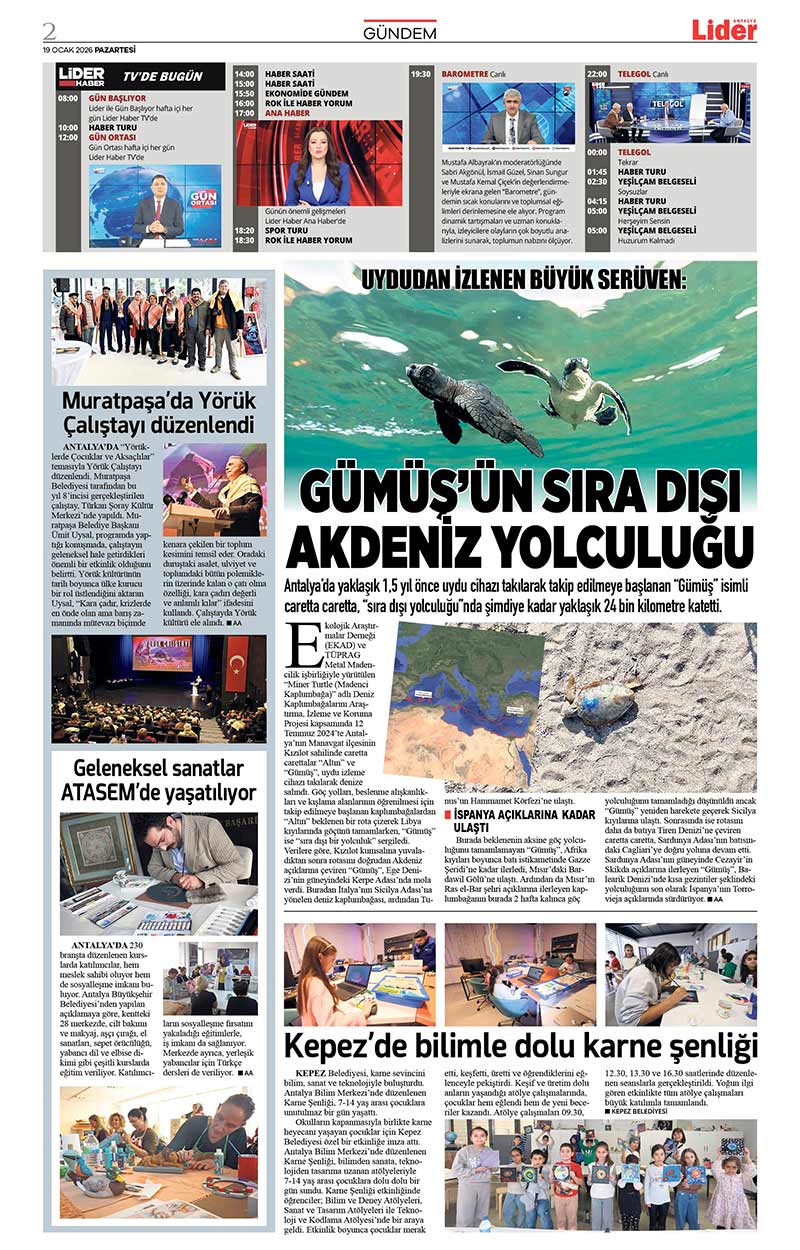 19 O C A K 2026 L İ D E R G A Z E T E A N T A L Y A 2