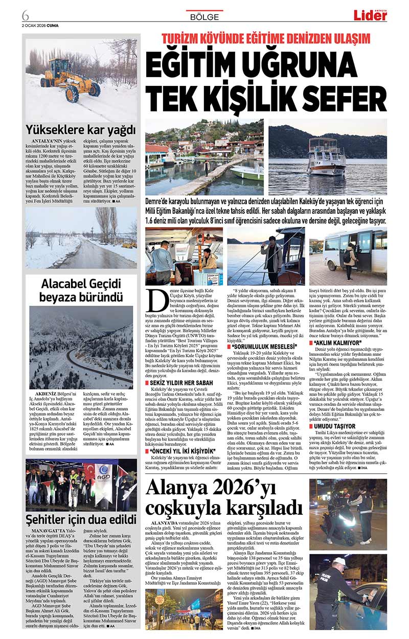 2 O C A K 2026 L İ D E R G A Z E T E A N T A L Y A 6