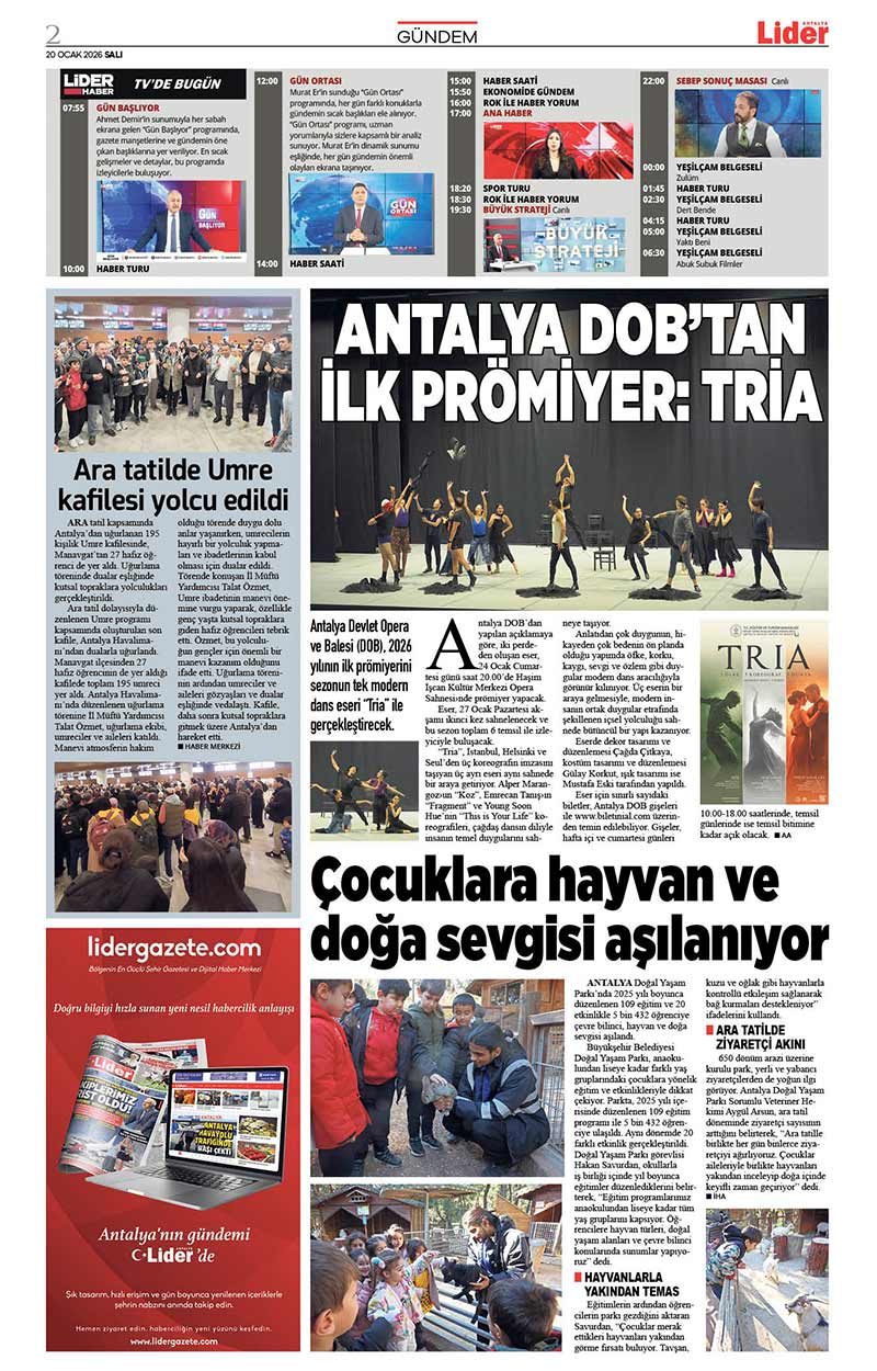 20 O C A K L İ D E R G A Z E T E A N T A L Y A 2-1