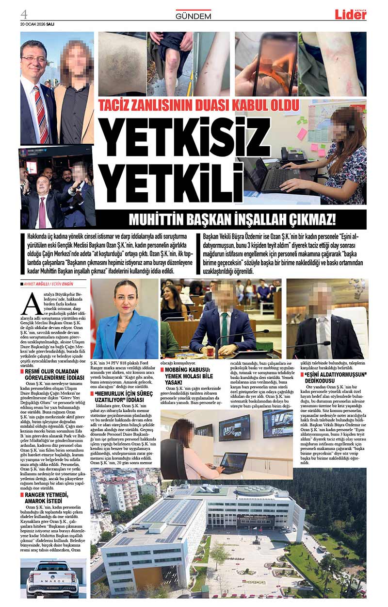 20 O C A K L İ D E R G A Z E T E A N T A L Y A 4-1