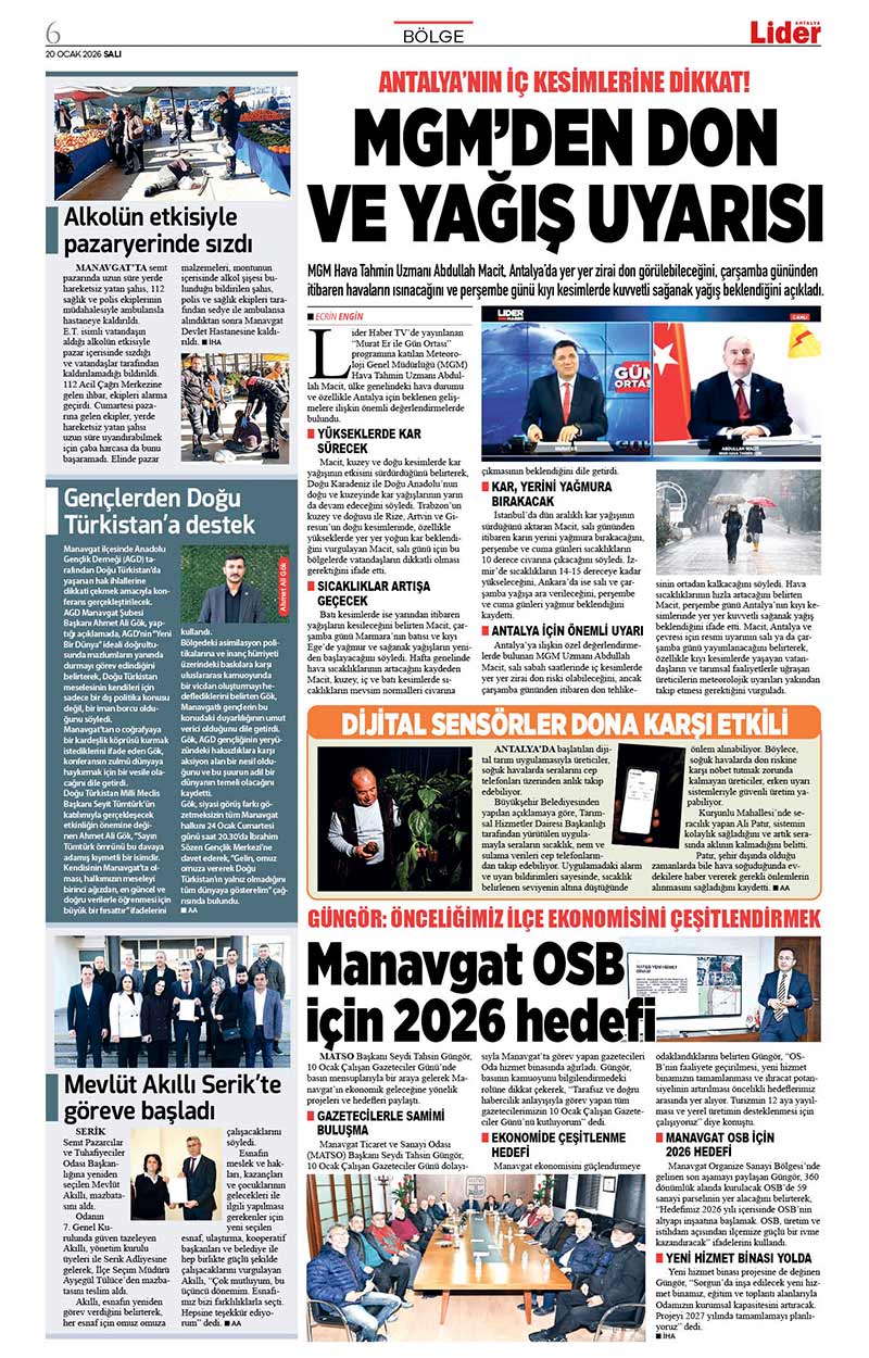 20 O C A K L İ D E R G A Z E T E A N T A L Y A 6-1