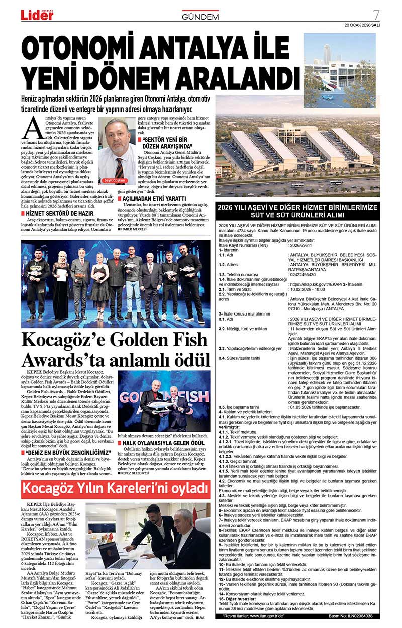 20 O C A K L İ D E R G A Z E T E A N T A L Y A 7-1