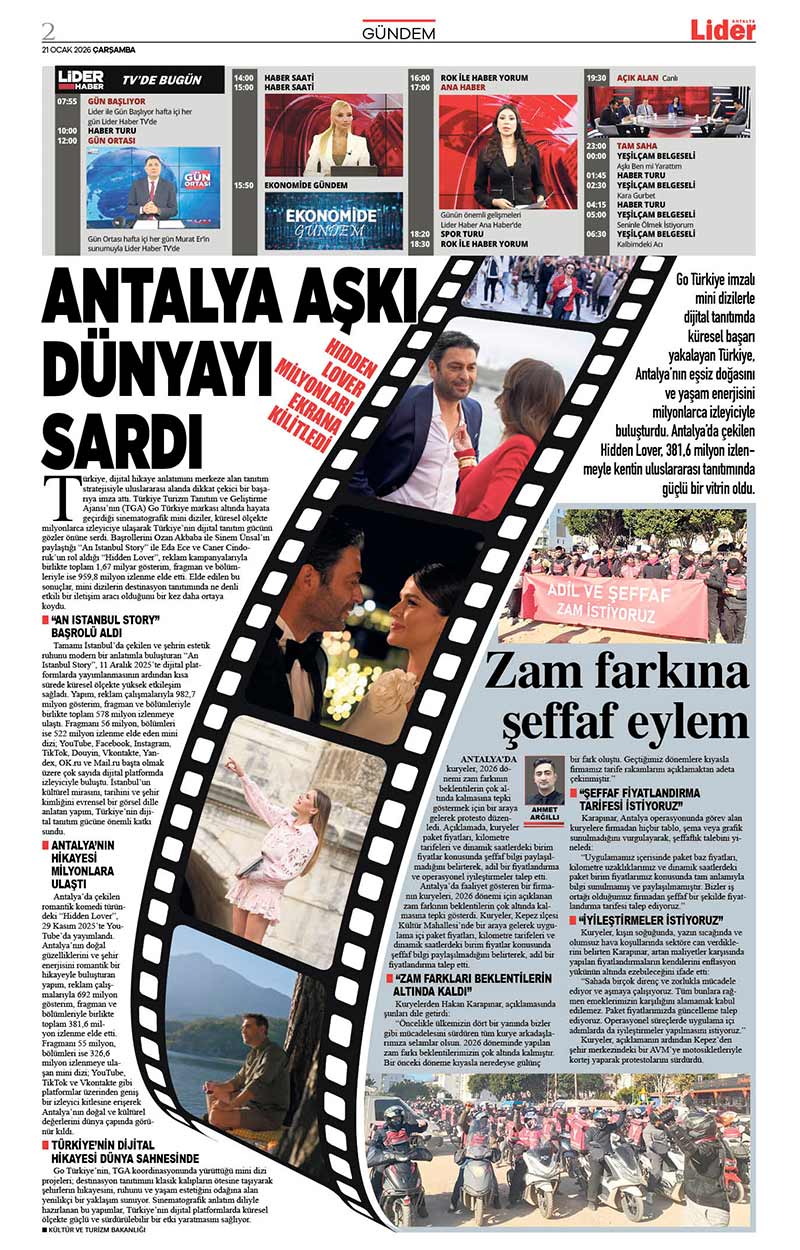 21 O C A K 2026 L İ D E R G A Z E T E A N T A L Y A 2