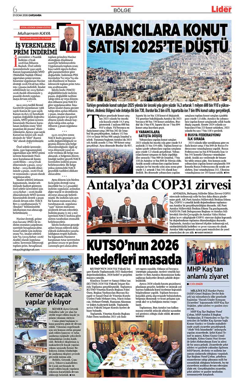 21 O C A K 2026 L İ D E R G A Z E T E A N T A L Y A 6
