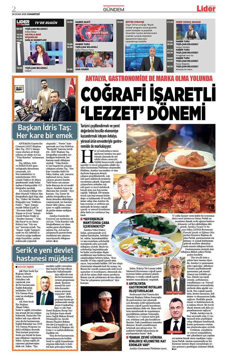 24 O C A K 2026 L İ D E R G A Z E T E A N T A L Y A 2