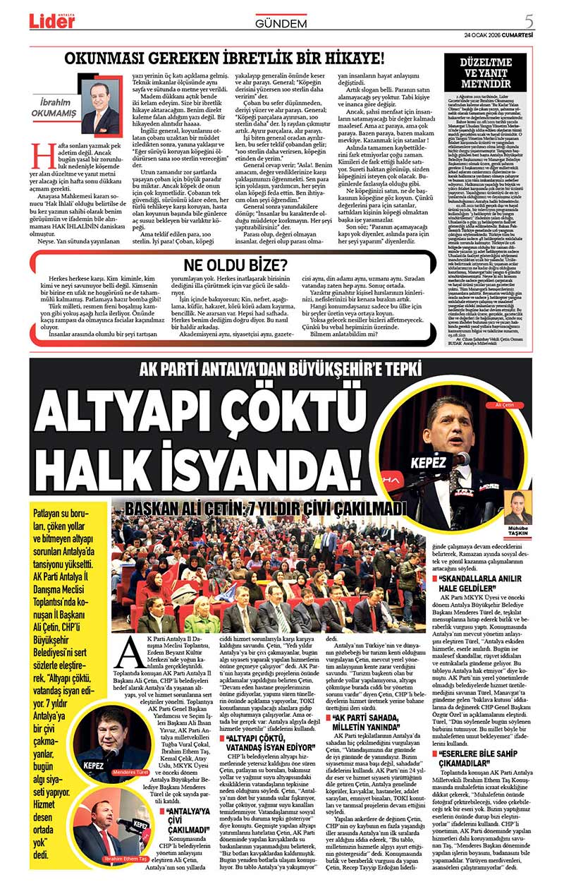 24 O C A K 2026 L İ D E R G A Z E T E A N T A L Y A 5