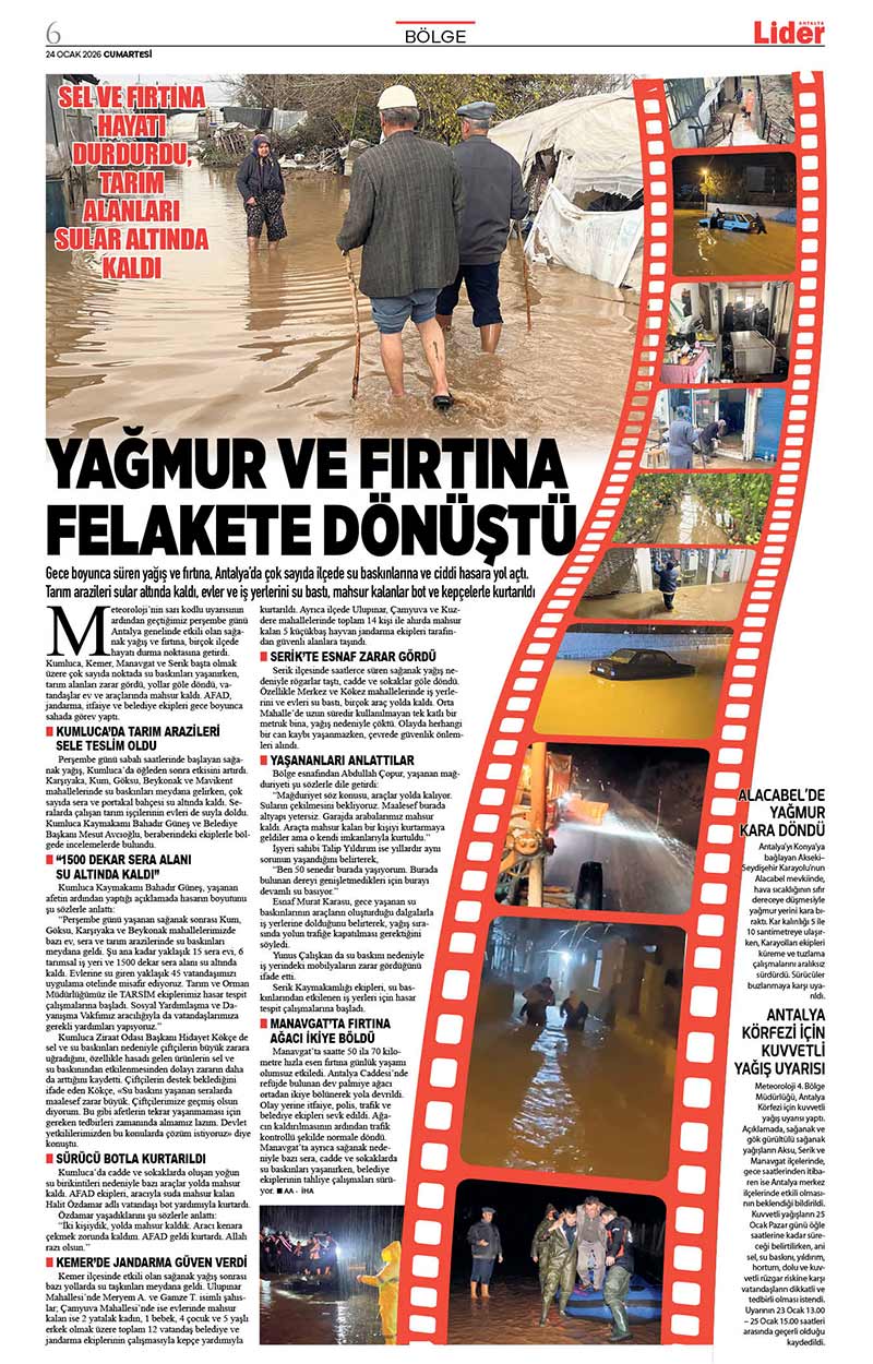 24 O C A K 2026 L İ D E R G A Z E T E A N T A L Y A 6