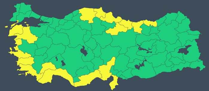 27 Ocak Sarı Kodlu Uyarı
