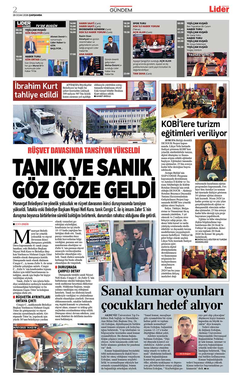 28 O C A K 2026 L İ D E R G A Z E T E A N T A L Y A 2
