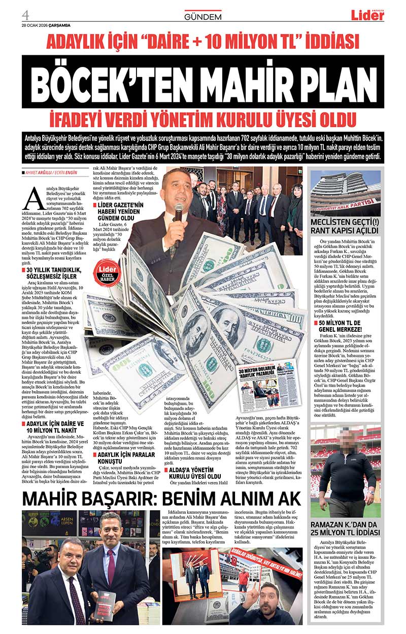 28 O C A K 2026 L İ D E R G A Z E T E A N T A L Y A 4