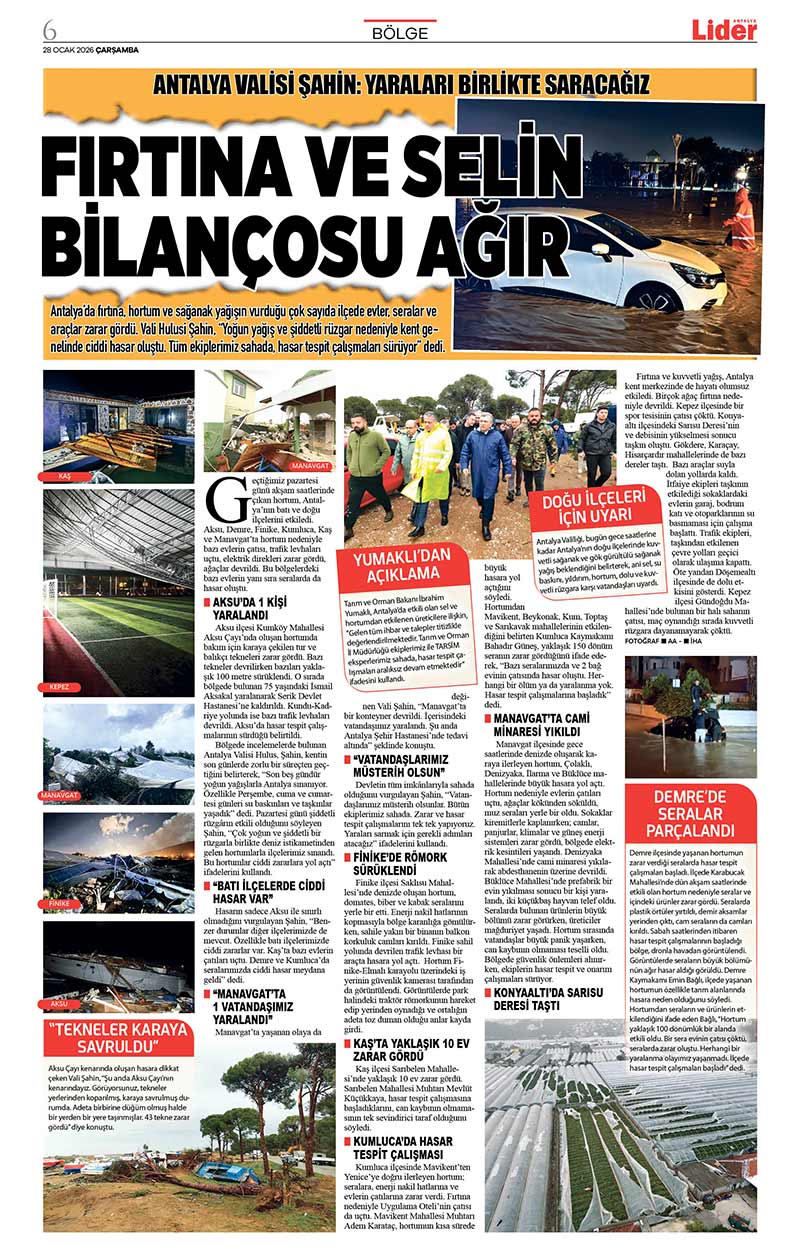 28 O C A K 2026 L İ D E R G A Z E T E A N T A L Y A 6